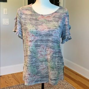 Cupid blush top floral blue gray pink